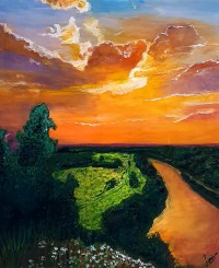 Faiza Bilgrami, Joy's Way, 19 x 23 inches, Oil on Paper, Landscape Painting, AC-FZBLG-007